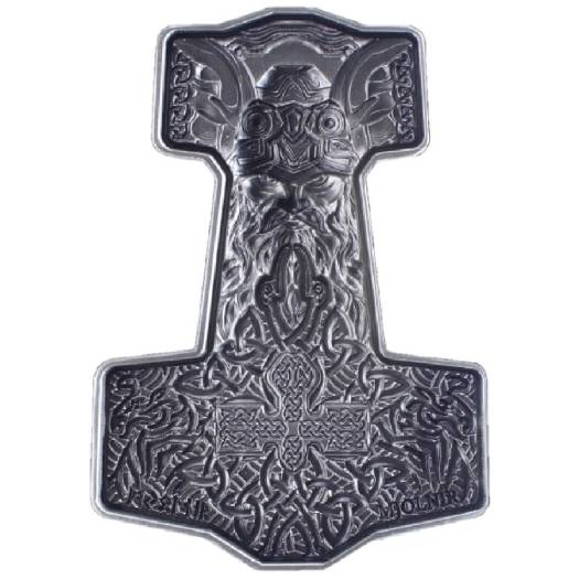 MJOLNIR Thor Norse Mythical Weapon 2 Oz Silver Stacker - Image 2