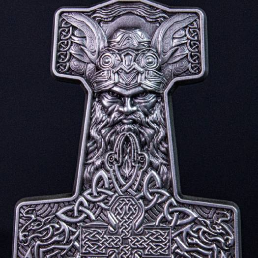 MJOLNIR Thor Norse Mythical Weapon 2 Oz Silver Stacker - Image 4