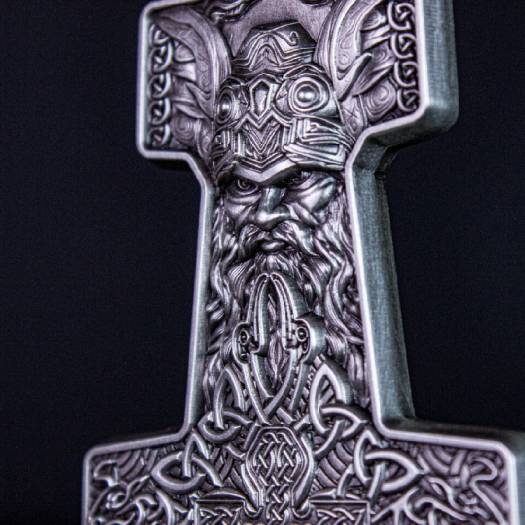MJOLNIR Thor Norse Mythical Weapon 2 Oz Silver Stacker - Image 3